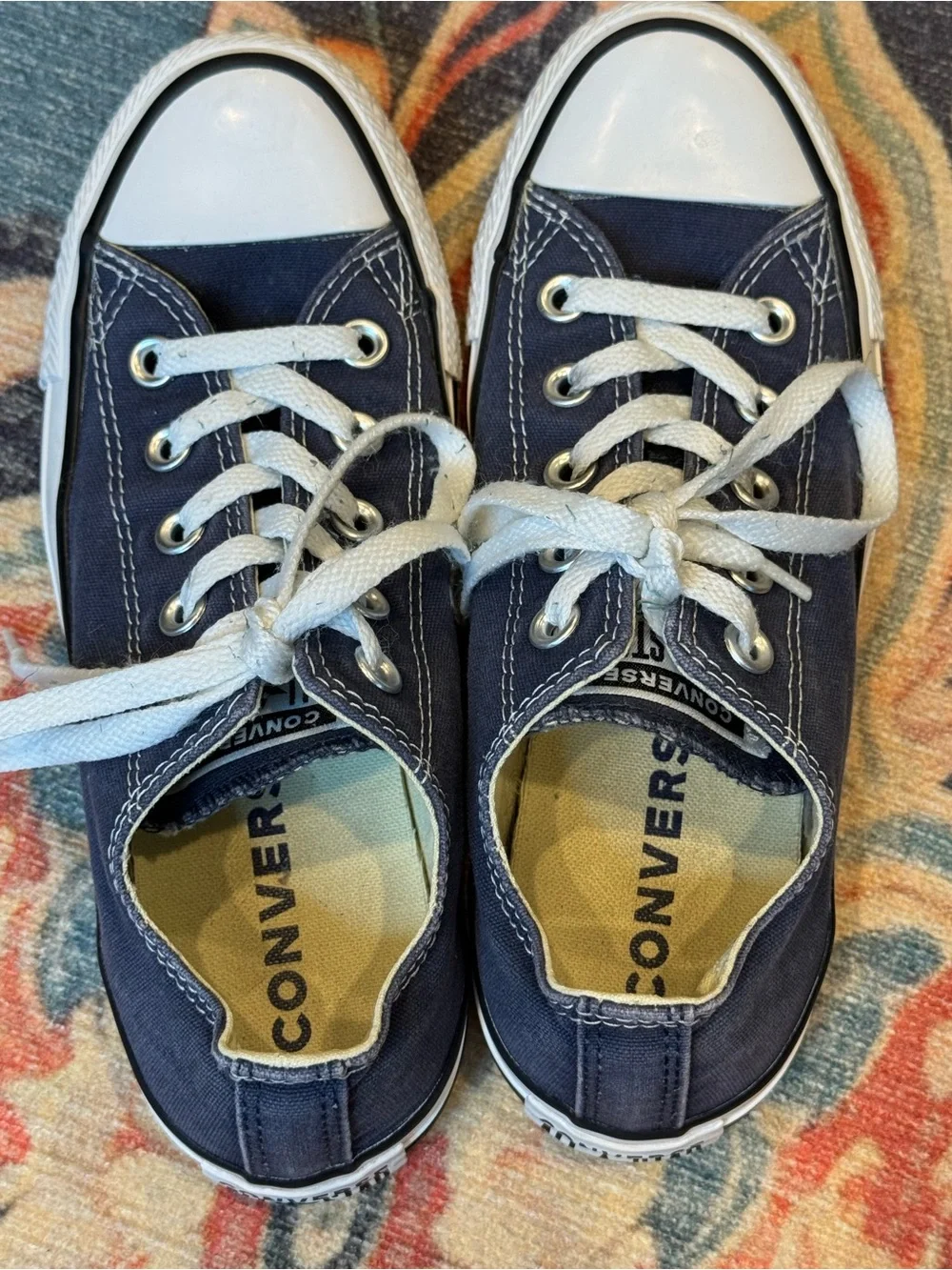 CONVERSE All-Star UNISEX Low Top Canvas Sneakers in Navy and White